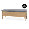 Klinte bänk 120 cm oljad ek med äkta fårskinn