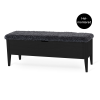 Klinte bänk 120 cm svartlack med fårpälsimitation