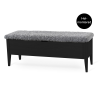 Klinte bänk 120 cm svartlack med äkta fårskinn
