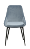 Sierra stol blå sammet/svarta metall ben