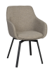 Alison karmstol mörkbeige tyg/svarta metallben snurr#6