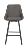 Alison barstol mörkgrå microfiber/svarta metallben snurr