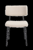 Herbster stol beige tyg/svarta metallben