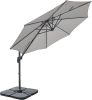 Candy sidoarmsparasoll 350 cm ljusgrå inkl. cover