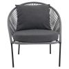 Lindos loungestol grå rep/svart metall#3