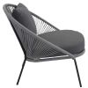 Lindos loungestol grå rep/svart metall#2